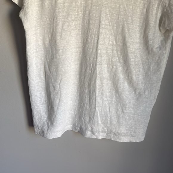 MAJE Toblo Embroidered-trim Linen T-shirt In Ecru medium - Picture 7 of 12